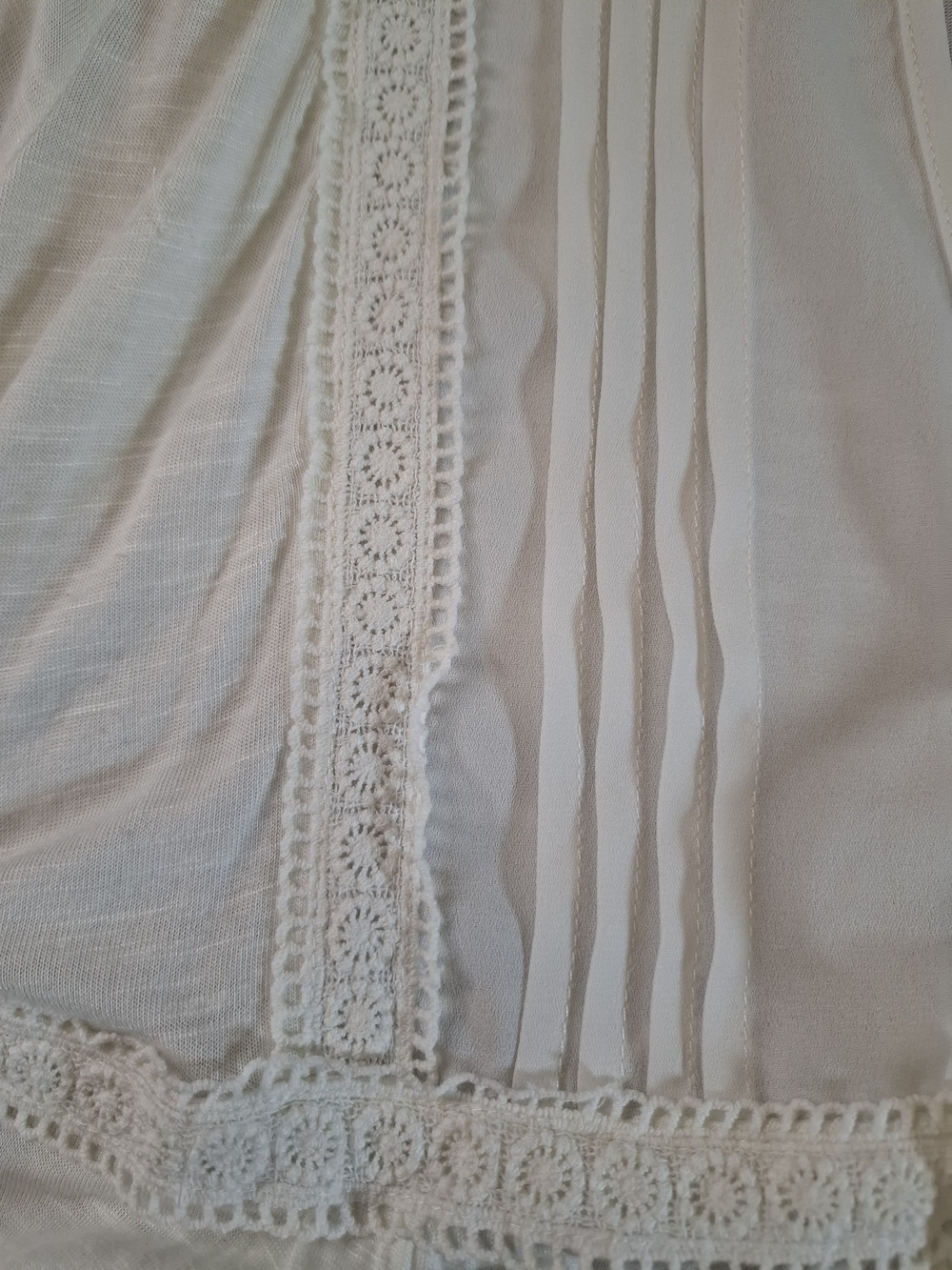 American Rag Women Size XL Cream Lace Peasant Blouse - Picture 4 of 8